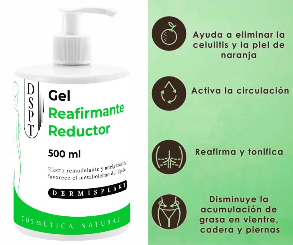 GEL REAFIRMANTE REDUCTOR MENTA | DERMISPLANT | EFECTO REMODELANTE Y ADELGAZANTE | FAVORECE EL METABOLISMO DEL LÍPIDO
